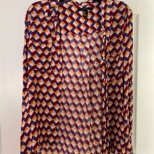 Forever 21 Geometric Button Down Shirt